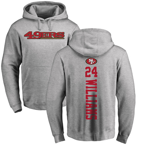 Men San Francisco 49ers Ash K Waun Williams Backer #24 Pullover NFL Hoodie Sweatshirts->women nfl jersey->Women Jersey